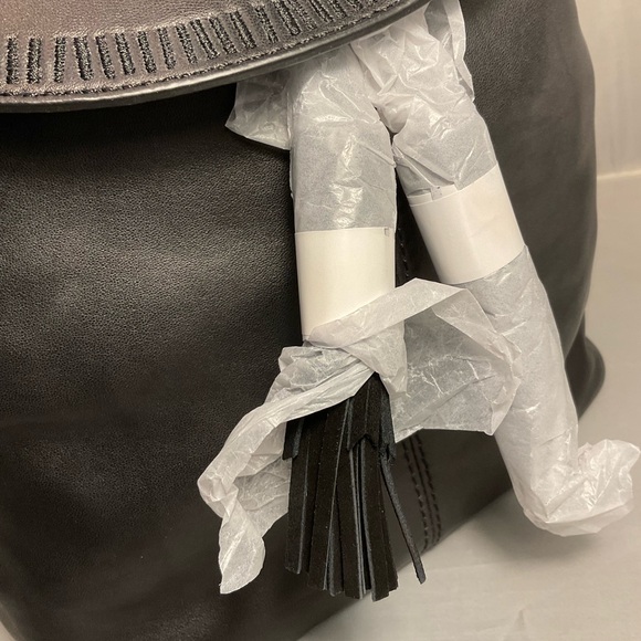 Lucky Brand Zene Black Leather Backpack